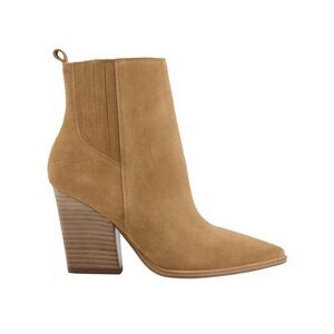 MARC FISHER Womens Brown Umika Pointed Toe Block Heel Leather Heeled Boots 7 M